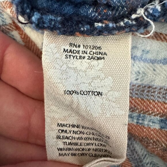 Soft Surroundings Womens Plaid Button Up Tunic Shirt M Cotton Pockets Oversized - Picture 3 of 8